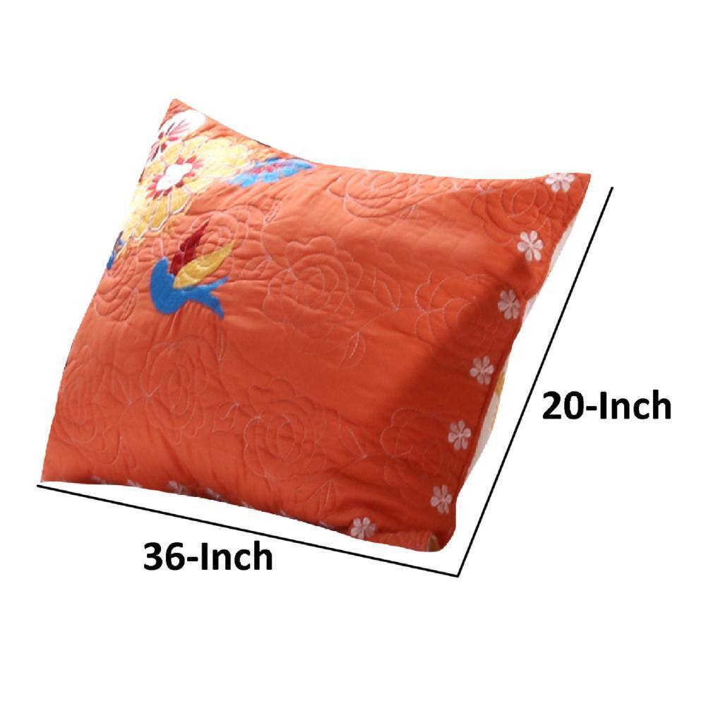 King Size Multicolor Embroidered Cotton Polyester Pillow Sham