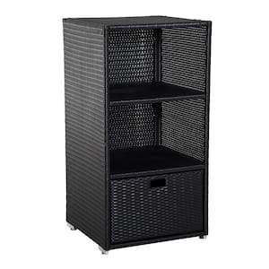 23.5 in. x 23.5 in. x 47.25 in. Dark Coffee Pool Towel Storage with 2 Shelves and Weather-Resistant Design