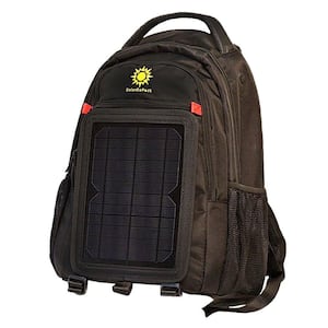 12K mAh Battery 5-Watt Size Solar Panel Charger Black Solar Backpack