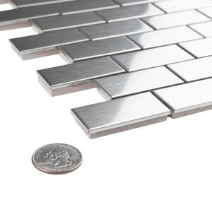 Alloy Subway Stainless Steel 11-3/4 in. x 11-3/4 in. Metal Mosaic Tile (9.8 sq. ft./Case)