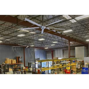 Titan 16 ft. 220-Volt Indoor Anodized Aluminum 3 Phase Commercial Ceiling Fan