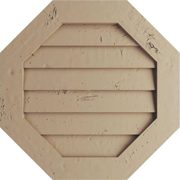 Ekena Millwork 18 in. x 18 in. Octagon Knotty Pine Polyurethane Timberthane Faux Wood Non-Functional Paintable Gable Vent