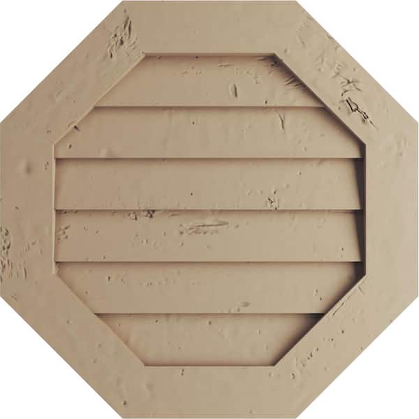 Ekena Millwork 24 in. x 24 in. Octagon Knotty Pine Polyurethane Timberthane Faux Wood Non-Functional Paintable Gable Vent