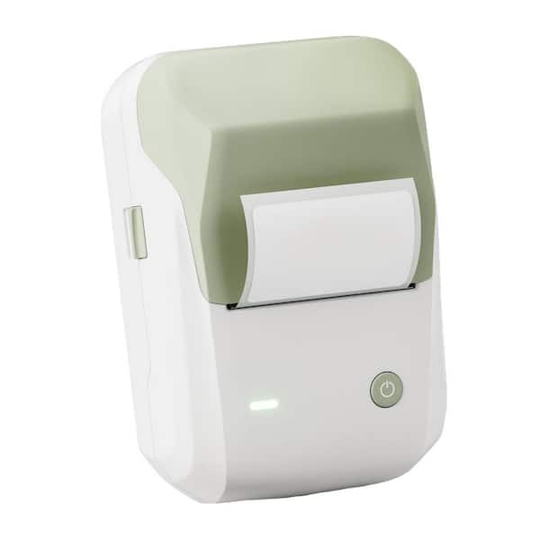 Ahfiwaso Bluetooth Thermal Label Maker Portable Printer with Waterproof Tape Multiple Templates Green 2 in. 1 Roll