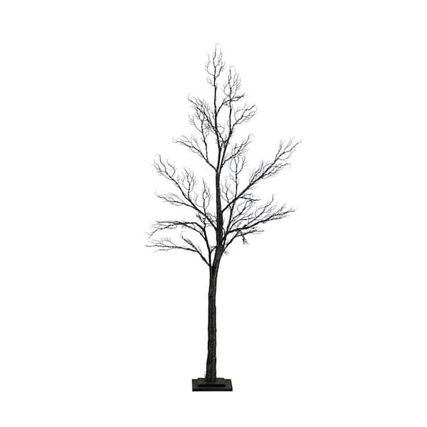 6 ft. Artificial Halloween Minimalist Twig Tree Pre-Lit with Orange and Purple LED Lights