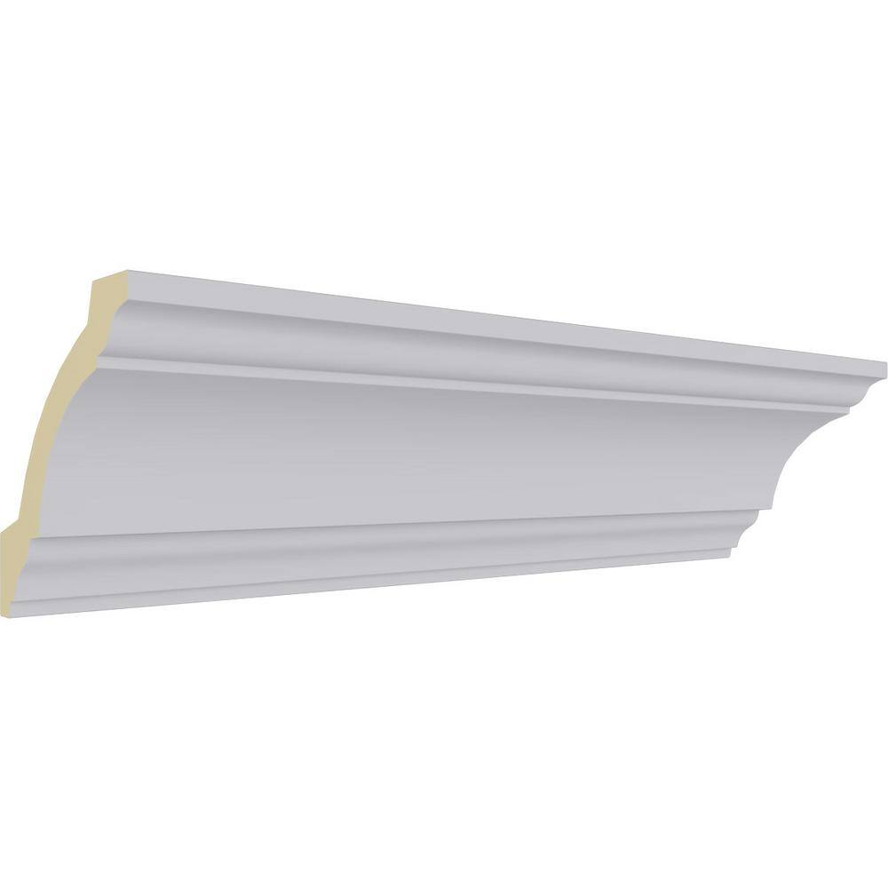 Primed White Polyurethane Geometric Crown Moulding Sample