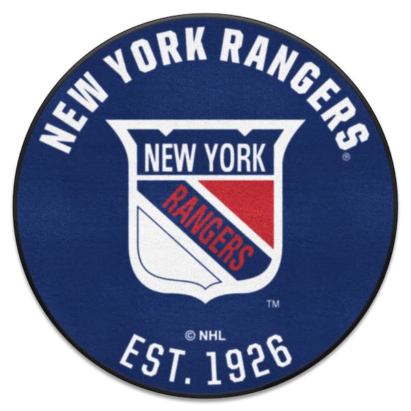 FANMATS NHL Retro New York Rangers Blue 2 ft. Roundel Area Rug