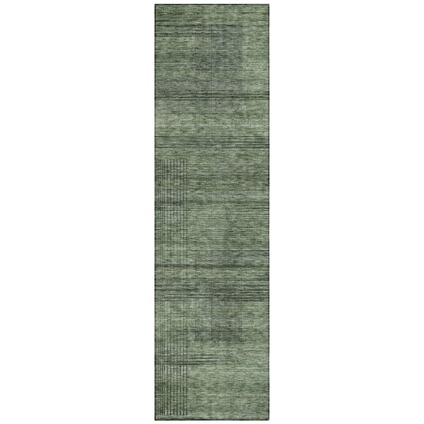 Addison Rugs Chantille Machine Washable Indoor/Outdoor Abstract ACN820 Olive 2 ft. 3 in. x 7 ft. 6 in. Area Rug