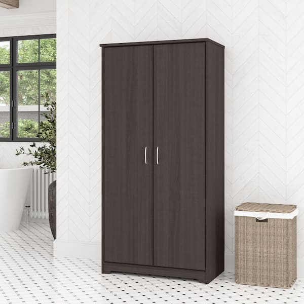 Bush Furniture Cabot Heather Gray 60.94 in. Accent Storage Cabinet with Doors