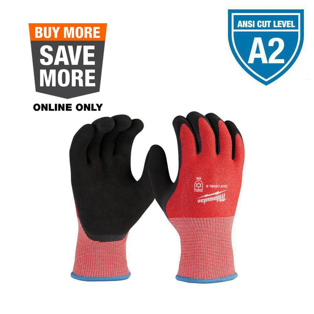 Milwaukee Large Red Latex Level 2 Cut Resistant Insulated Winter Dipped  Work Gloves 48-73-7922 - The Home Depot