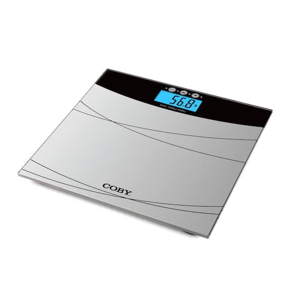 Coby Digital Bathroom Scale with Color Changing Display and BMI Estimator