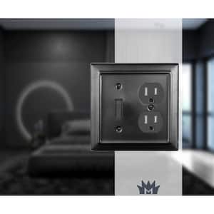 Architectural 2-Gang 1-Toggle/1-Duplex Wall Plate (Matte Black)
