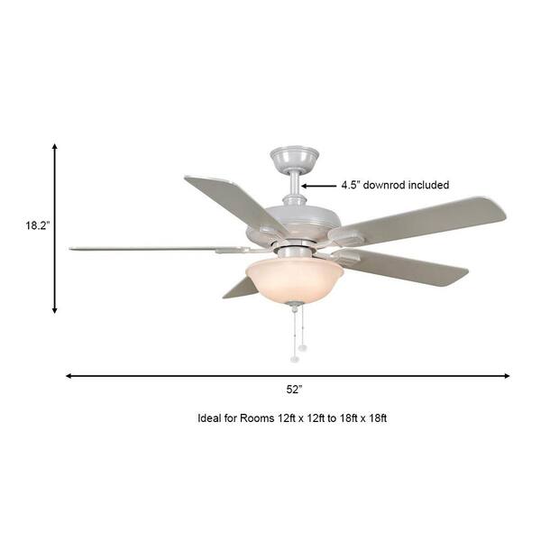 Hampton Bay Larson 52 In Led White Ceiling Fan With Light Kit Al420 Wh The Home Depot Hampton Bay Larson 52 In Led White, Hampton Bay Ceiling Fan And Light