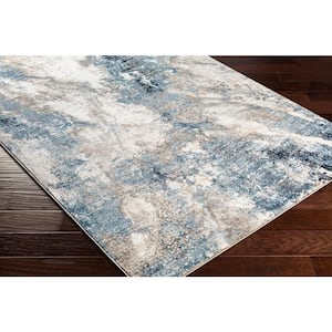 Allegro Aqua/Grey 7 ft. x 9 ft. Modern Indoor Area Rug