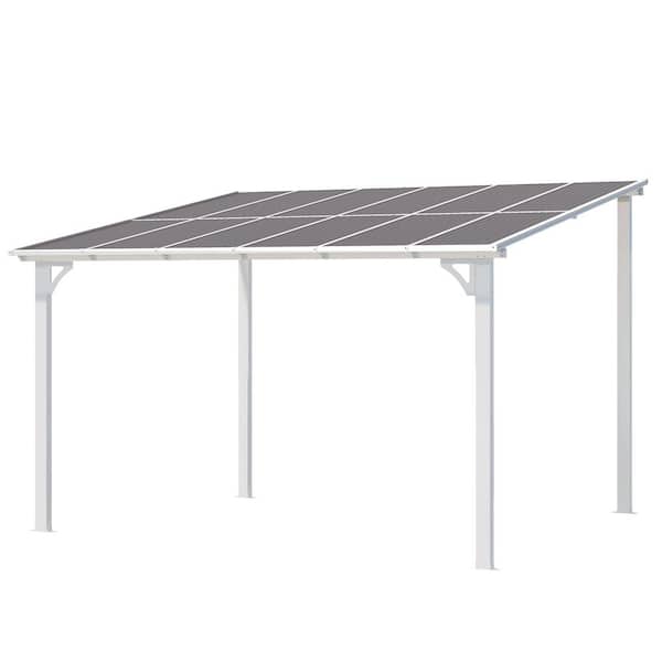 AECOJOY 12 ft. x 10 ft. White Aluminum Patio Cover