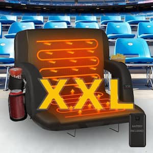 Heated Stadium Seat with Back Support for Bleachers-20,000mAh Power Bank, 3-Level Heating for Sports Events(1PK)