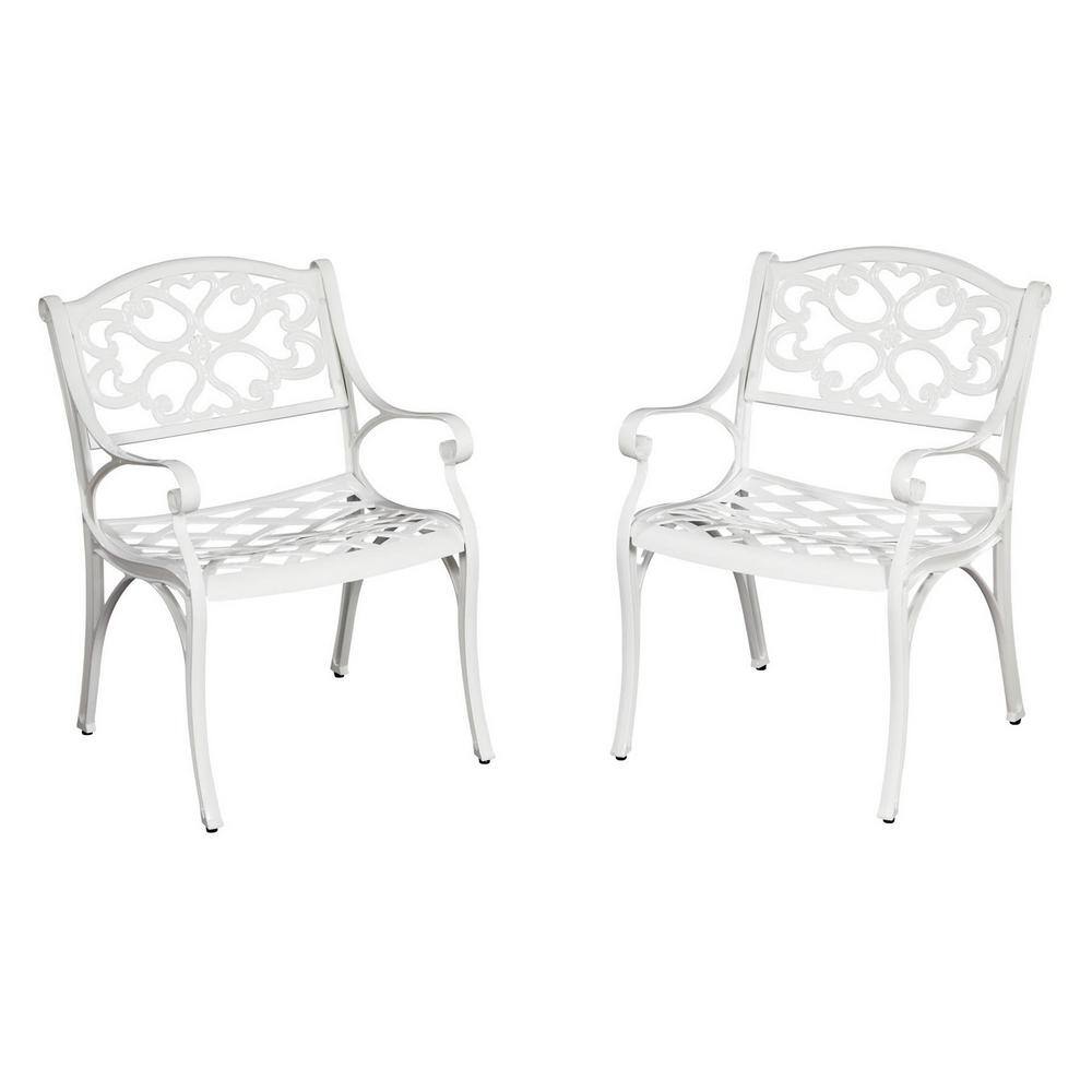 Sanibel White Cast Aluminum 48" Round Outdoor Dining Set for 4