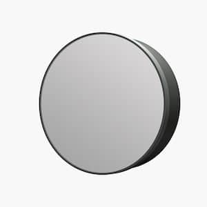 20 in. W x 20 in. H Round Black Metal Framed Recessed/Surface Mount Medicine Cabinet with Mirror