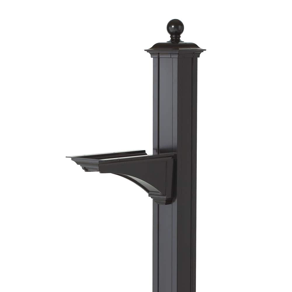 Whitehall Products Balmoral Black Deluxe Post and Bracket with Finial 16232  - The Home Depot