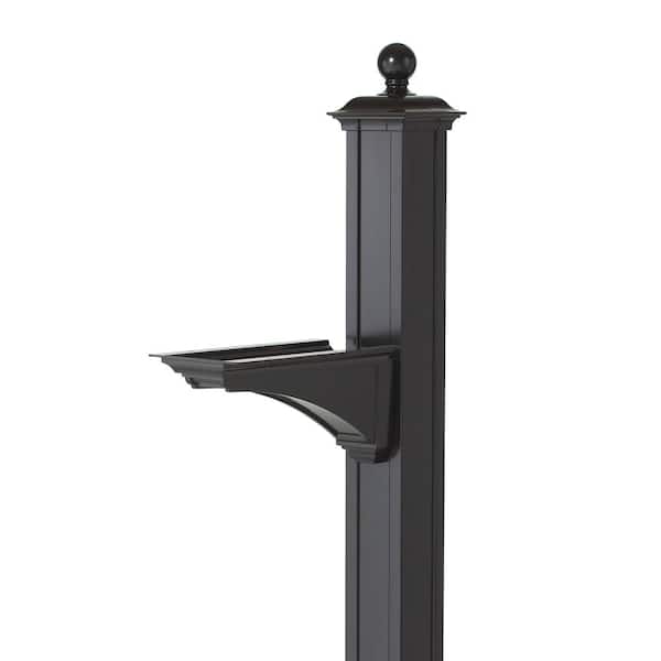 Whitehall Products Balmoral Black Deluxe Post and Bracket with Finial