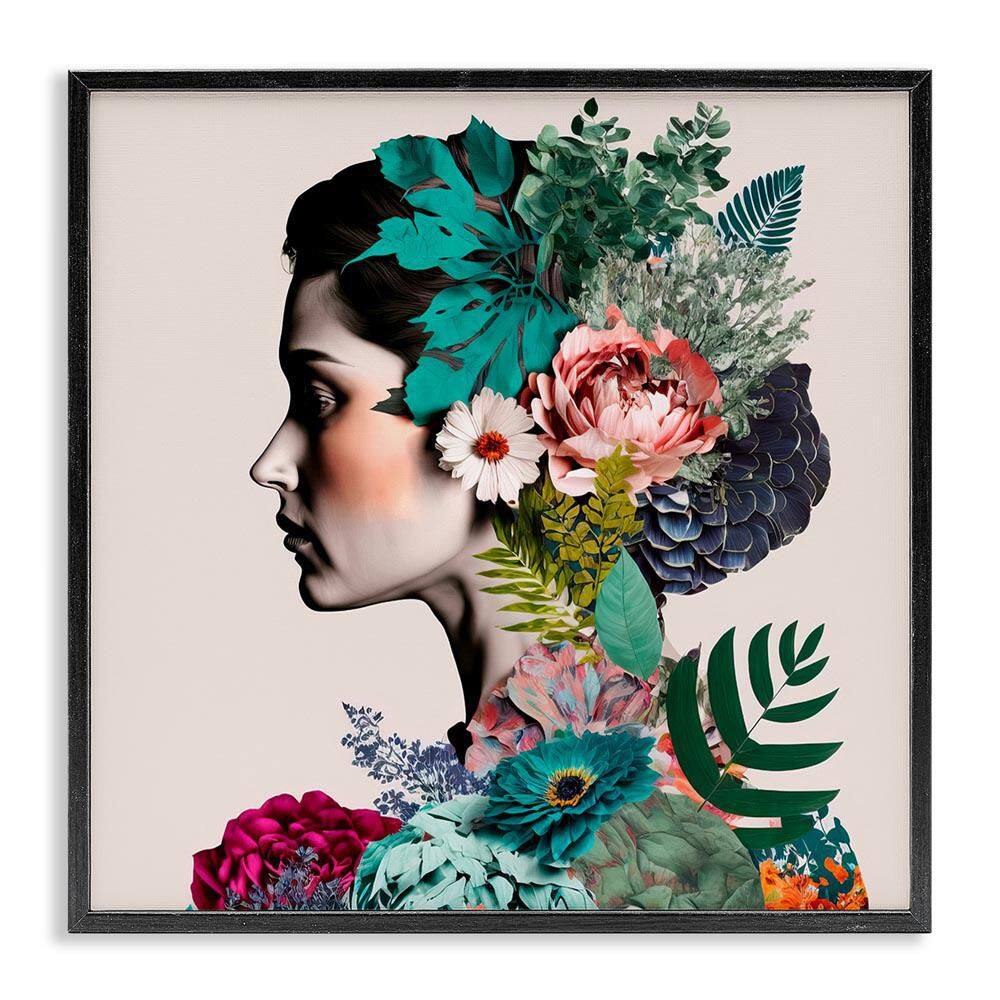 Blooming Flowers Visage by Incado Black Framed People Giclee Art Print 24 in. x 24 in. price history on PriceWatchPro