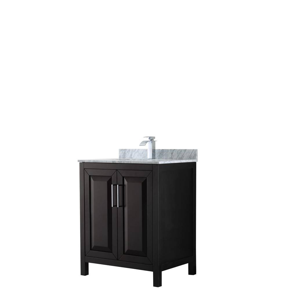 Wyndham Collection Daria 30 In Single Bathroom Vanity In Dark Espresso With Marble Vanity Top In Carrara White With White Basin Wcv252530sdecmunsmxx The Home Depot