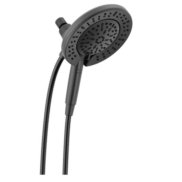 Inition ProClean 6-Spray Wall Mount Dual Fixed and Handheld Shower Head in Matte Black