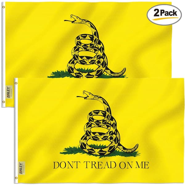 ANLEY Fly Breeze 3 ft. x 5 ft. Polyester Don't Tread On Me Gadsden 2-Sided Flag Banner with Brass Grommets (2-Pack)