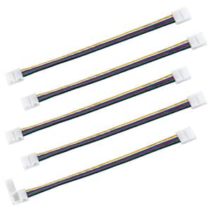 6 Pin RGB+WW LED Strip Light 6 in Tape to Tape Channel Connector (5-Pack)