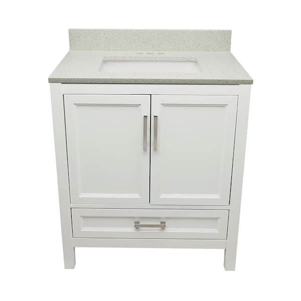 Nevado 31 in. W x 22 in. D x 36 in. H Bath Vanity in White with Quartz Stone Galaxy White Top with White Basin