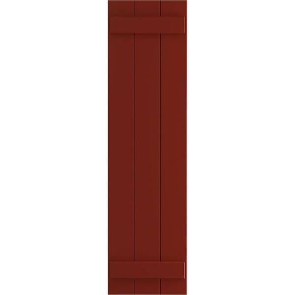 Ekena Millwork TruFit PVC 16.125 in. W x 48 in. H Board and Batten Shutters Pair in Pepper Red
