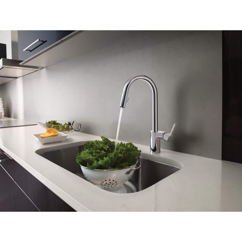 Chrome Stainless Steel Pull-Down Kitchen Faucet with Spray