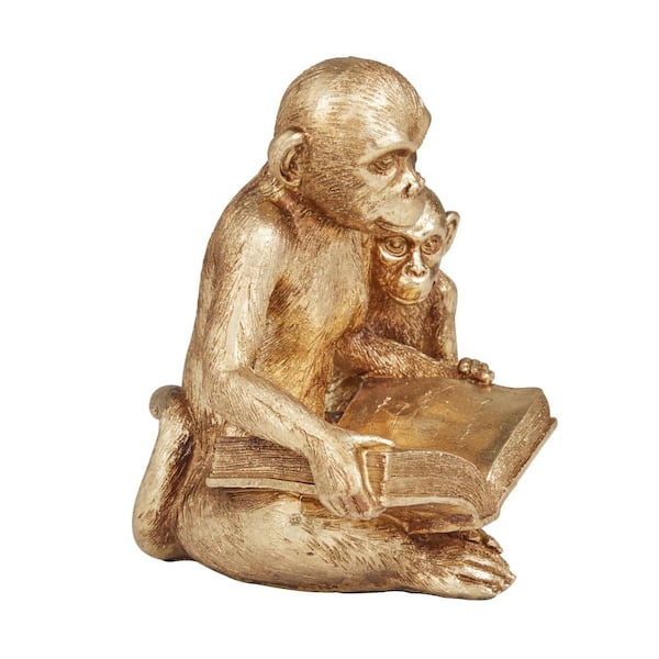 Gold Polystone Gorilla Sculpture - 11 x 9 x 15 - On Sale - Bed Bath &  Beyond - 32162212