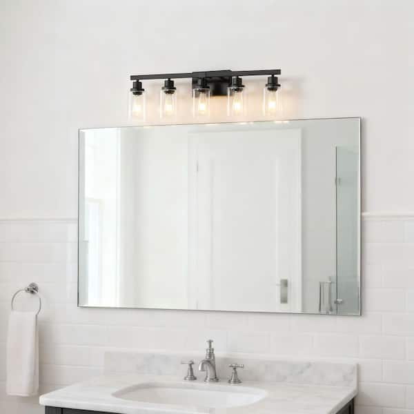 31 in. 5-Light Black Vanity Lights Fixture with no bulbs Included