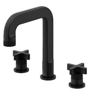 Wythe Two Handle Three-Hole Widespread Bathroom Faucet in Matte Black