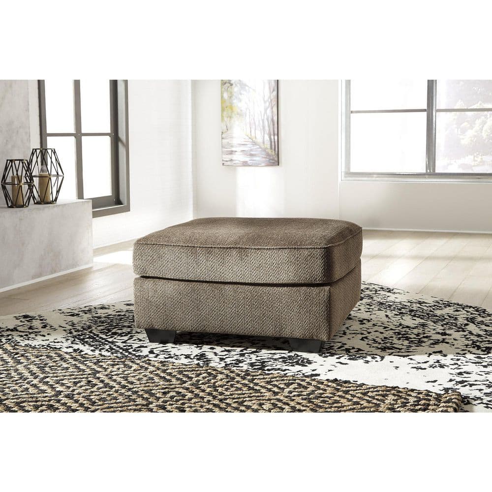 Graftin Brown Polyester Square Accent Oversized Ottoman