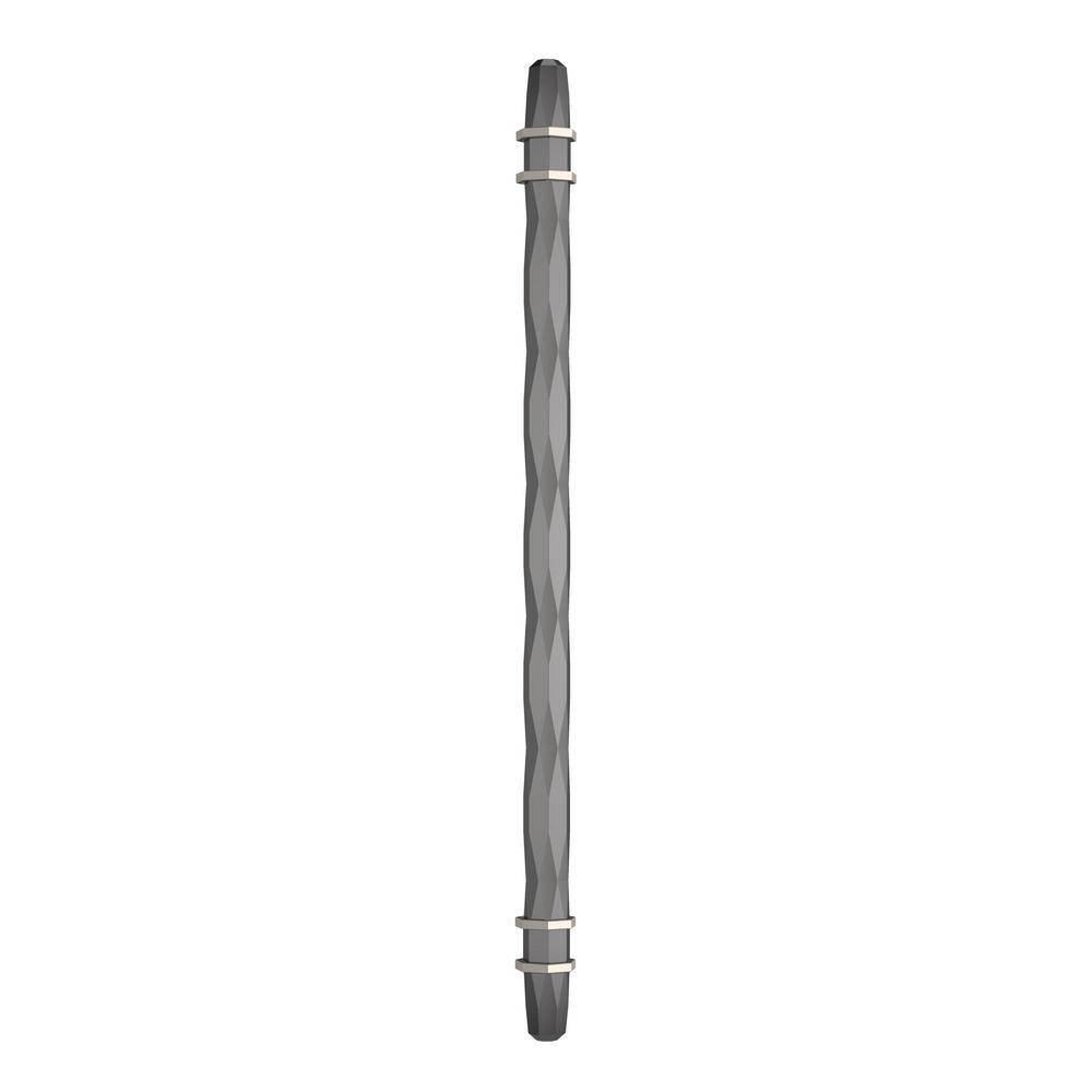 12.5'' Brushed Nickel and Black Modern Cabinet Bar Pull