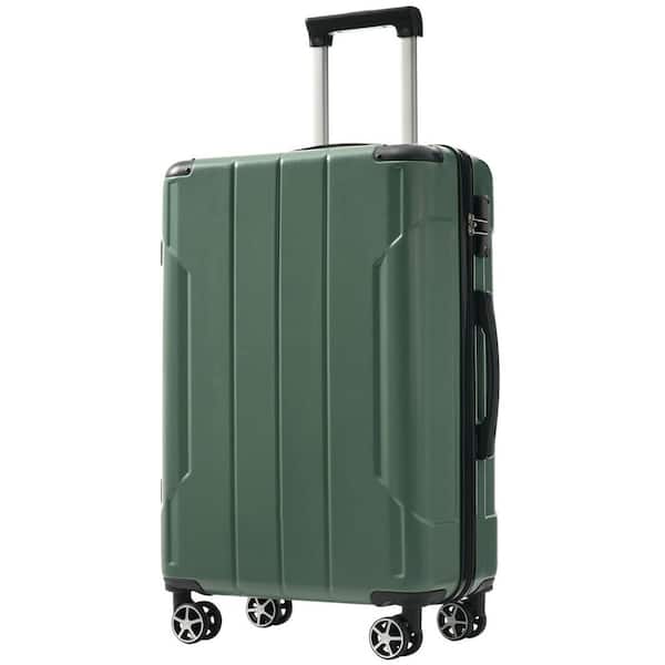 25.8" Green ABS Hardside Luggage Double Spinner Suitcase with 3-Digit TSA Lock, 3-Step Telescoping Handle