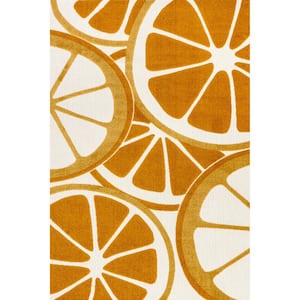 Adira Orange Slices Orange 4 ft. x 6 ft. Indoor/Outdoor Area Rug