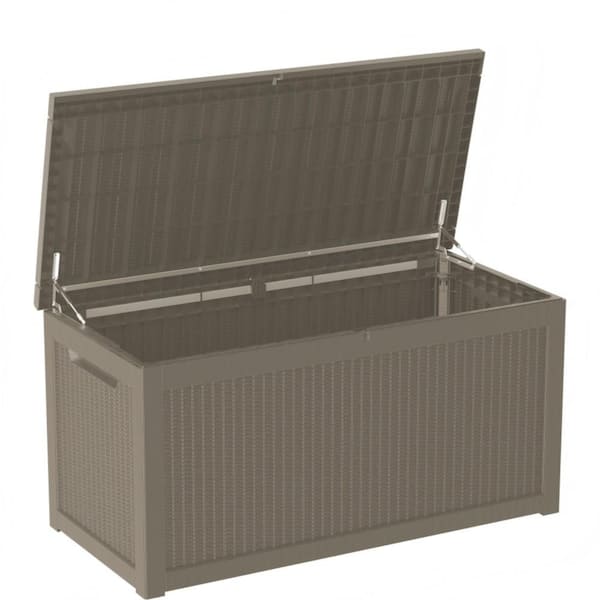 260 Gallon Lockable Resin Deck Box - Waterproof Outdoor Storage for Patio Furniture & Garden Tools, UV-Resistant Design
