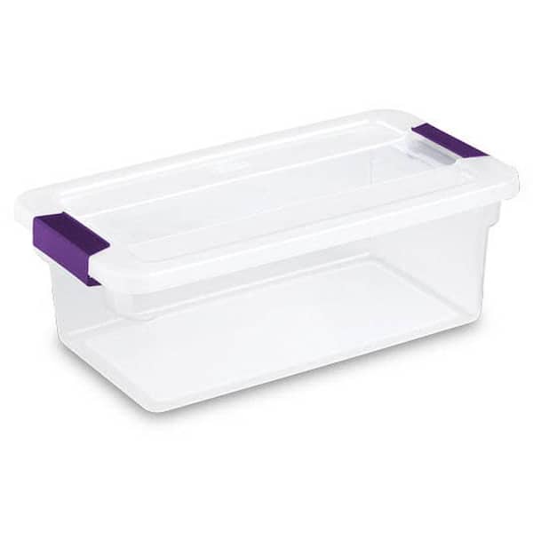 【超美品】リバップSTL26.5cm ホワイトパープル Sterilite 6 Qt. ClearView Latch Box Storage Bin Container