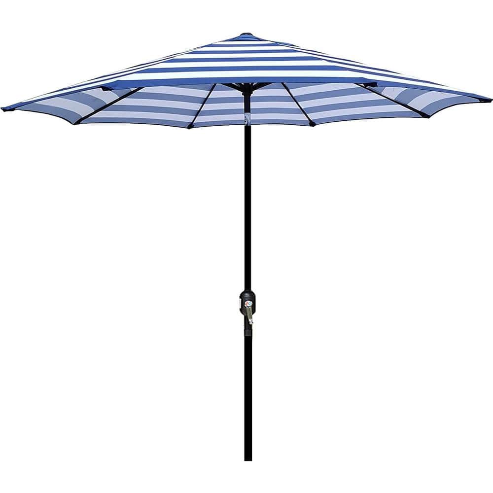 9 ft. Market Outdoor Patio Umbrella, Striped Patio Umbrella with Striped Um