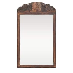 17 in. W x 30 in. H Reclaimed Wood Natural Finish Decorative Mirror