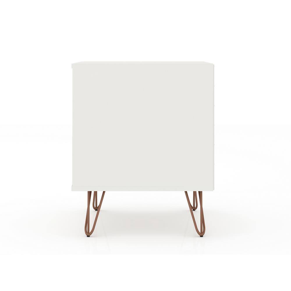 Set of 2 Gray 1-Drawer Nightstands with Hairpin Legs