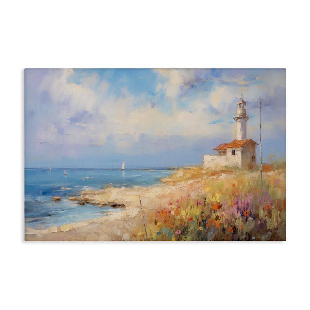 Vintage Lighthouse View by LSR Design Studio Unframed Nature Graphic Art Print 24 in. x 36 in. price history on PriceWatchPro