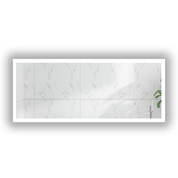 Smart Sabrina 72 in. W x 30 in. H Rectangular Frameless Voice Control LED Wall Mount Bathroom Vanity Mirror in Clear