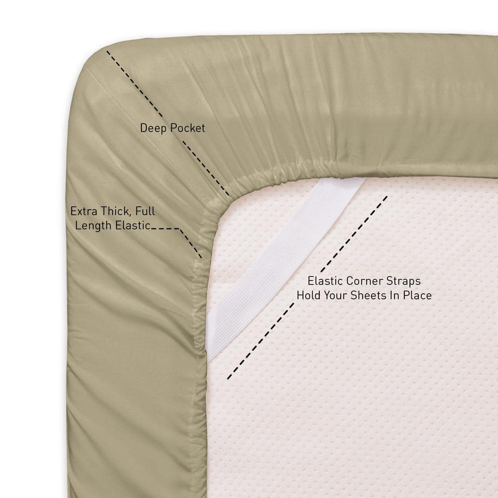 Sage Green Microfiber RV Queen 6-Piece Sheet Set