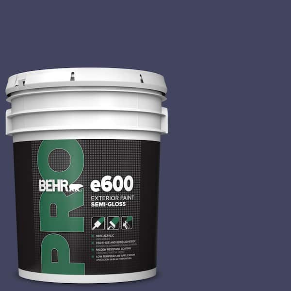 BEHR PRO 5 gal. #PMD-92 Darkest Navy Semi-Gloss Exterior Paint