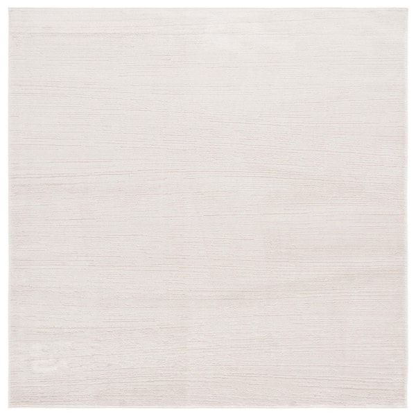 SAFAVIEH Whisper 7 ft. x 7 ft. Ivory/Taupe Distressed Striped Square Area Rug