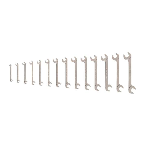 TEKTON 6-19 mm Angle Head Open End Wrench Set (14-Piece)